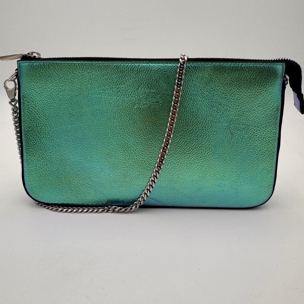 CHRISTIAN LOUBOUTIN Iridescent Calfskin Loubila Chain Clutch Mermaid